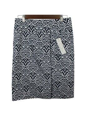 Margaret M. Selma Piping Pencil Skirt Size M Blue & White Stretch NWT Office